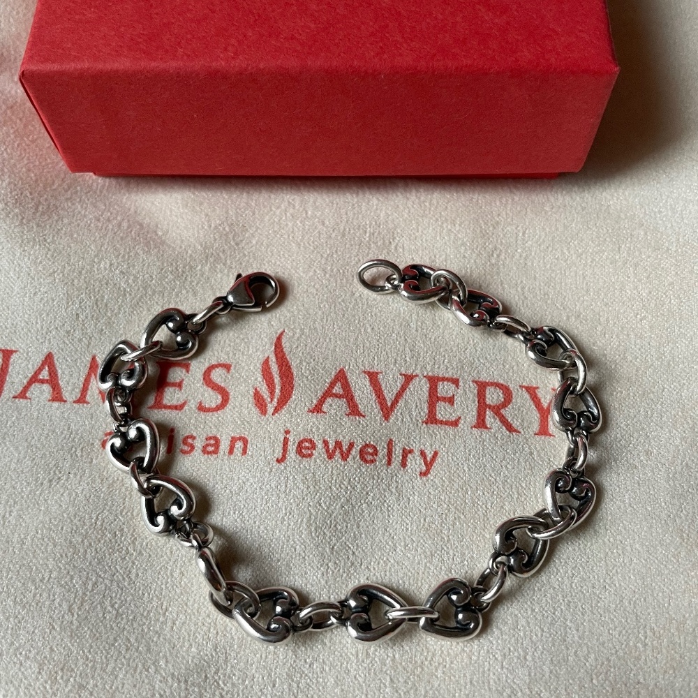 Retired James Avery Scroll Heart Bracelet